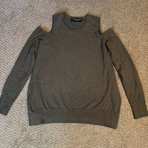 Central Park West cold shoulder sweater